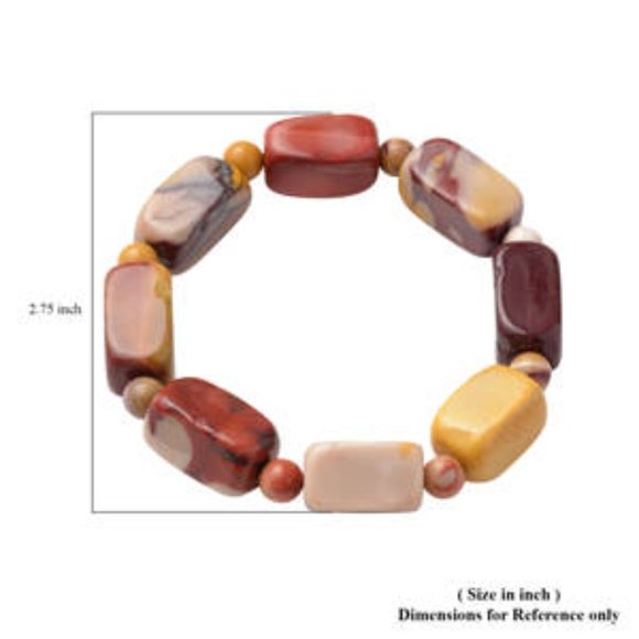 Kennedy Range Mookaite Beaded Stretch Bracelet 208.00 ctw - Picture 3 of 4